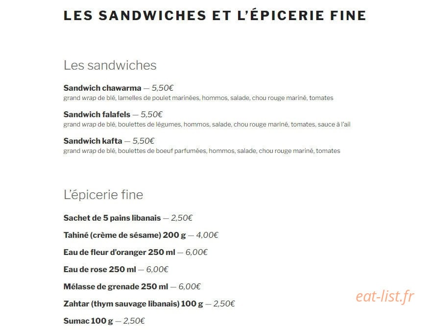 Le P'tit Libanais — carte page 3
