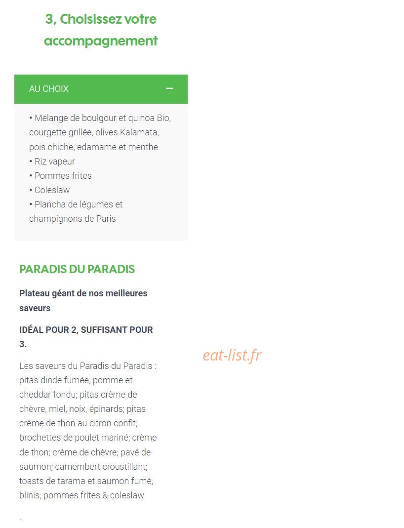 Le Paradis du Fruit — carte page 10