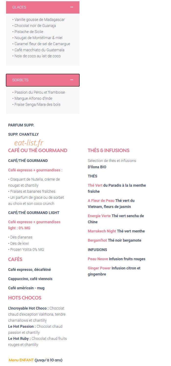 Le Paradis du Fruit — carte page 14