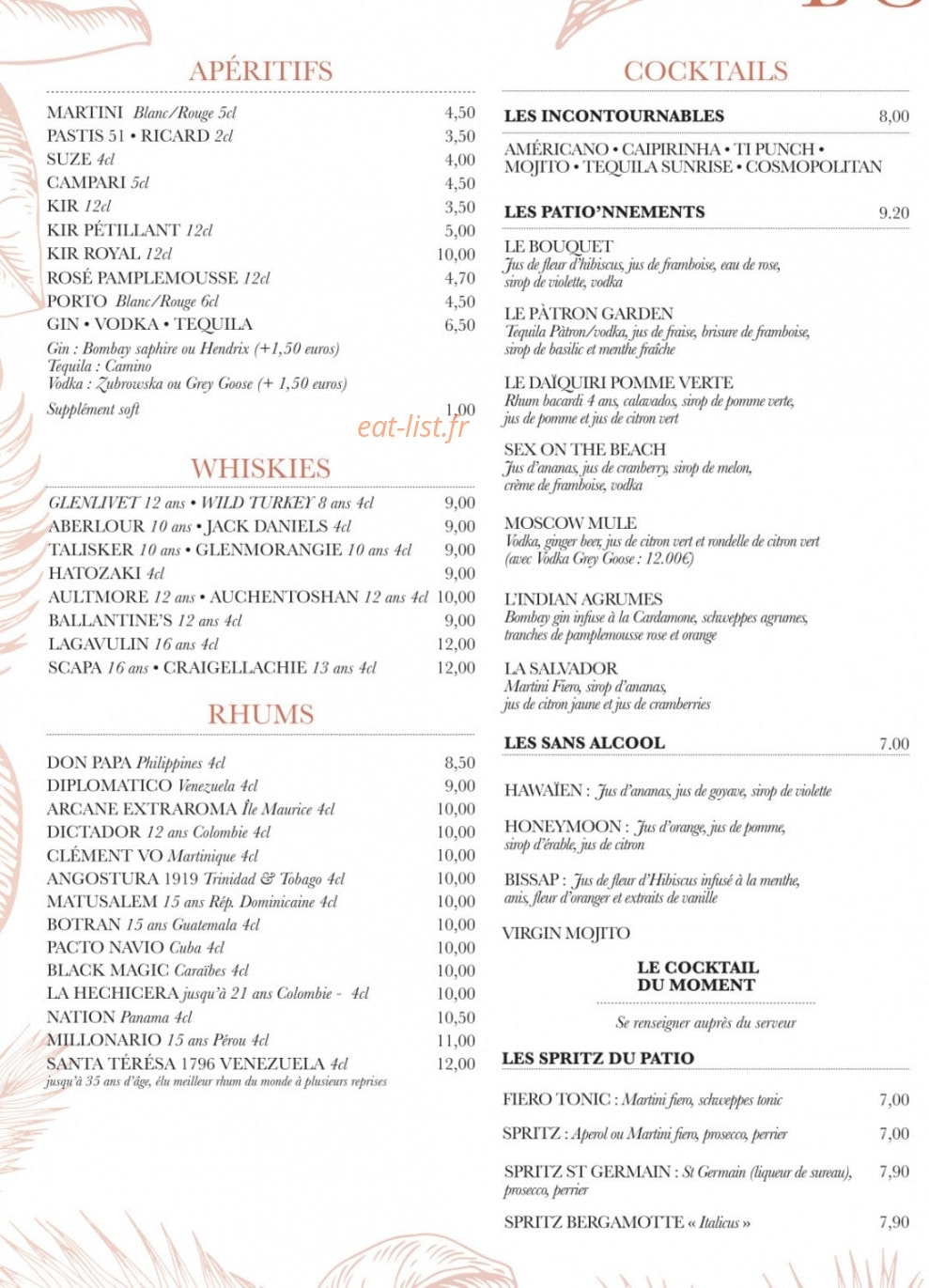 Le Patio'nnément — carte page 4