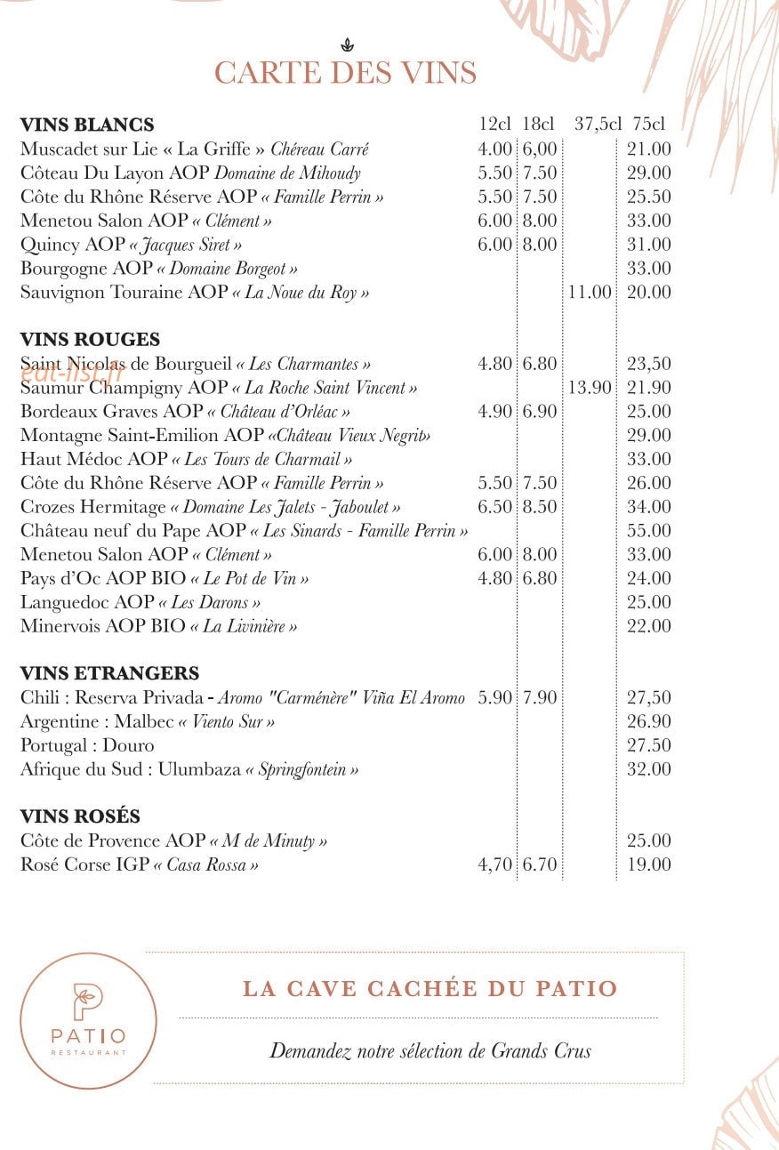 Le Patio'nnément — carte page 6