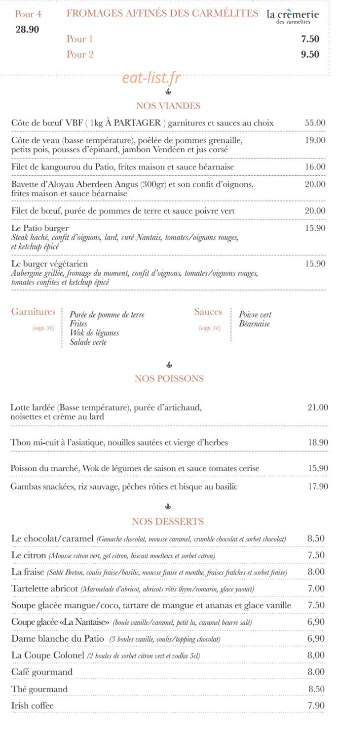 Le Patio'nnément — carte page 2