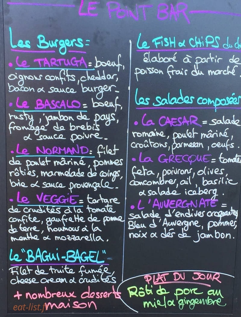Le point bar — carte page 1