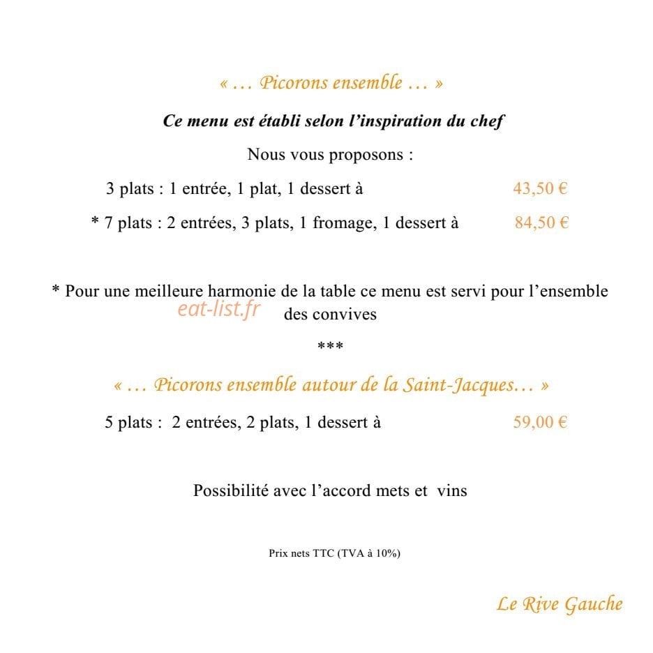 Le Rive Gauche — carte page 6