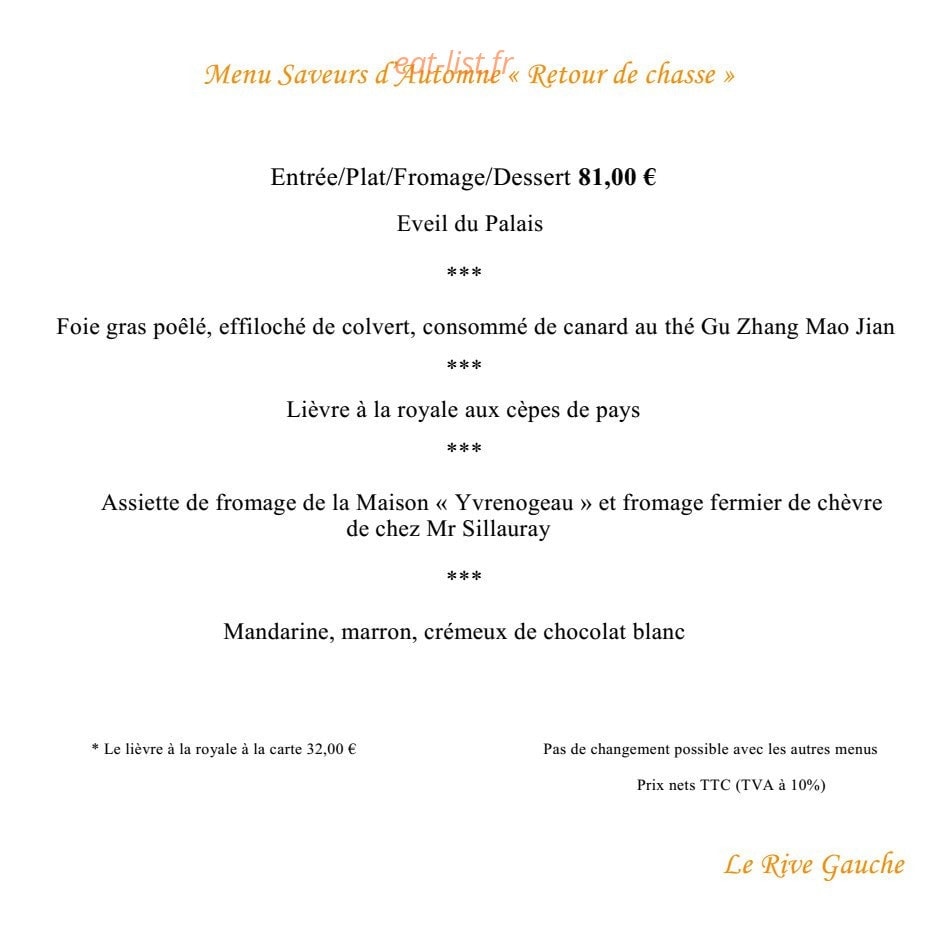 Le Rive Gauche — carte page 7