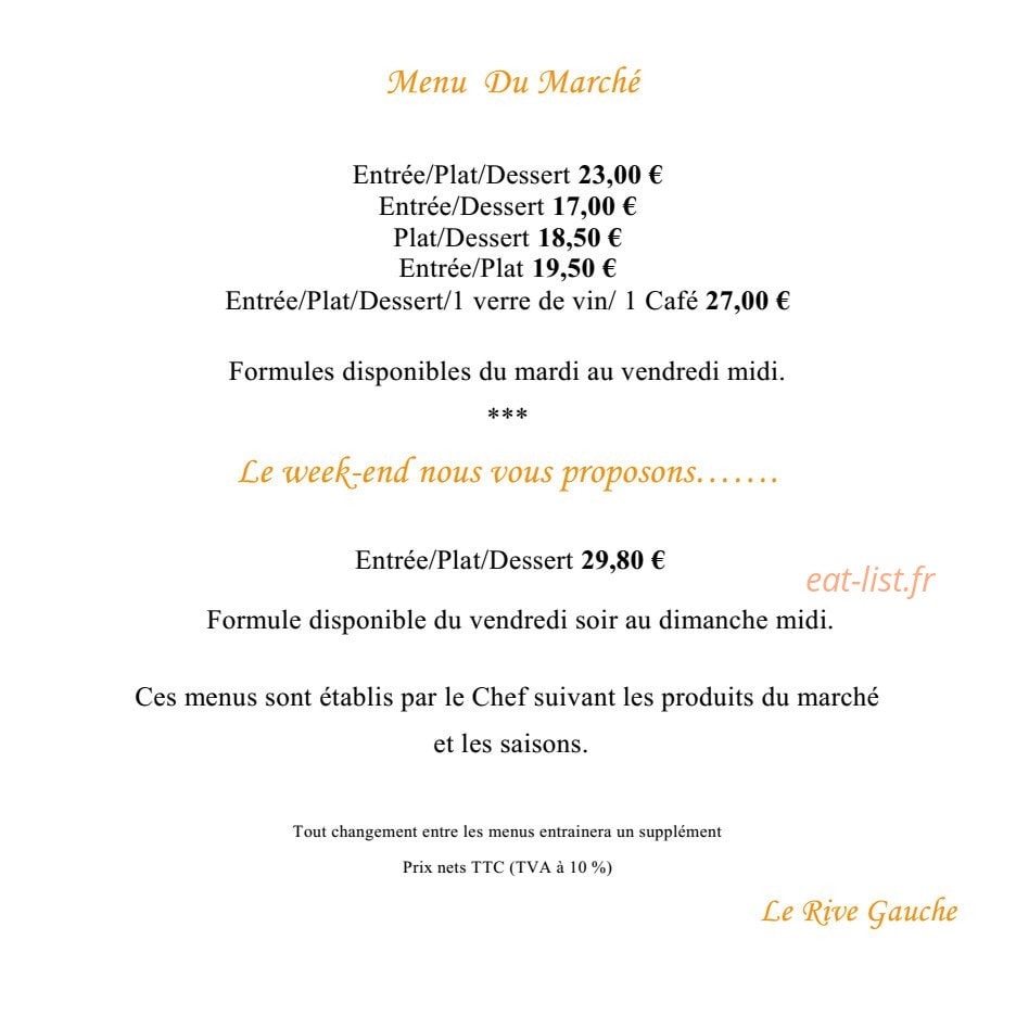 Le Rive Gauche — carte page 1