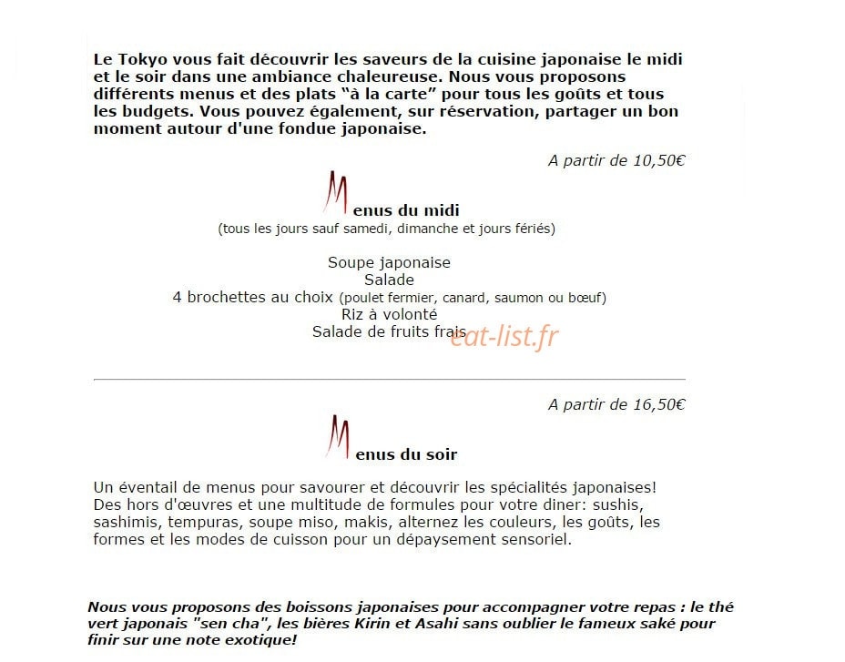 Le Tokyo — carte page 2