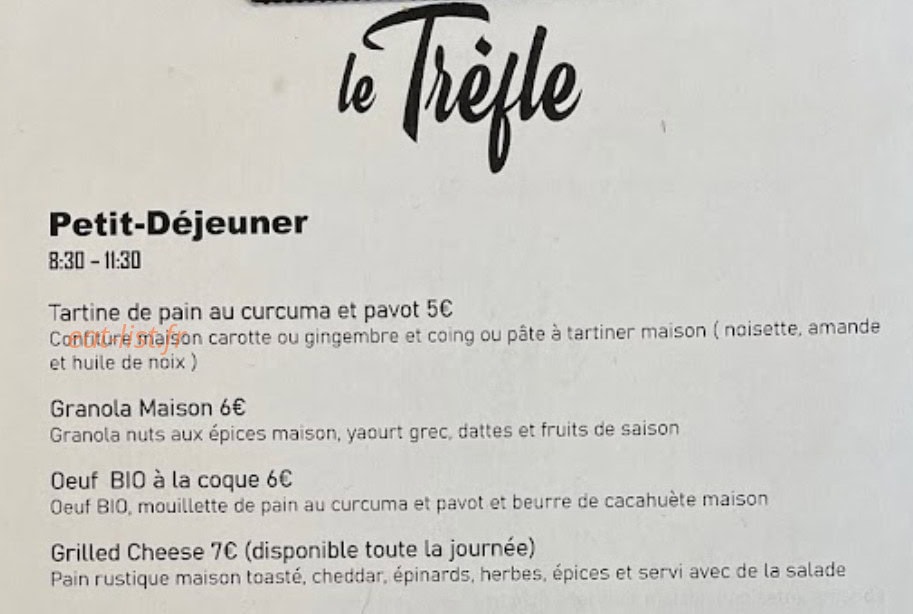 Le Trèfle — carte page 1