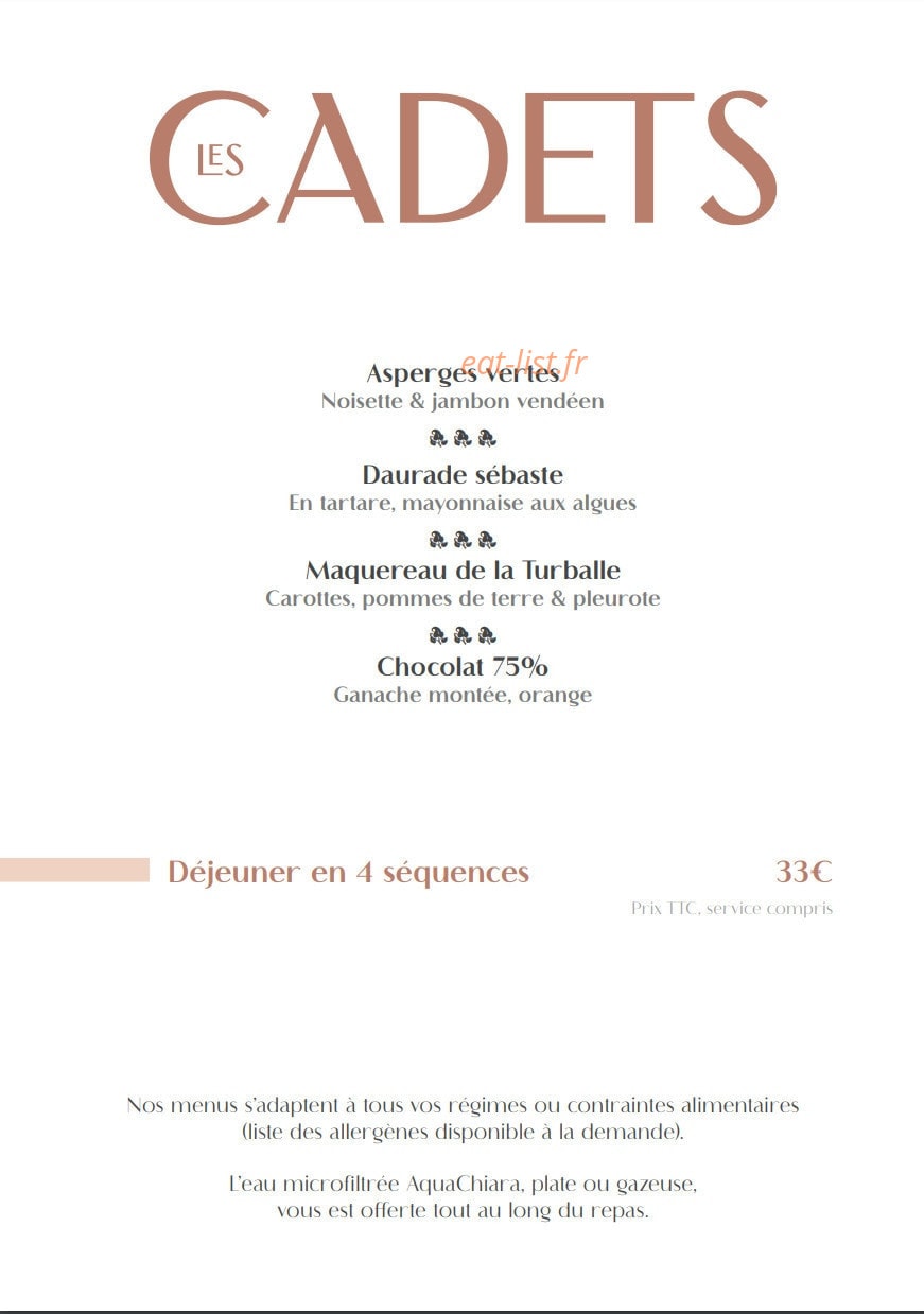 Les Cadets — carte page 2