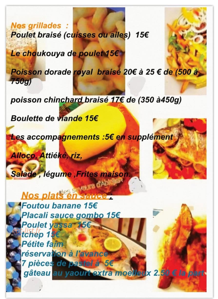 Les Saveurs d'Abidjan — carte page 1