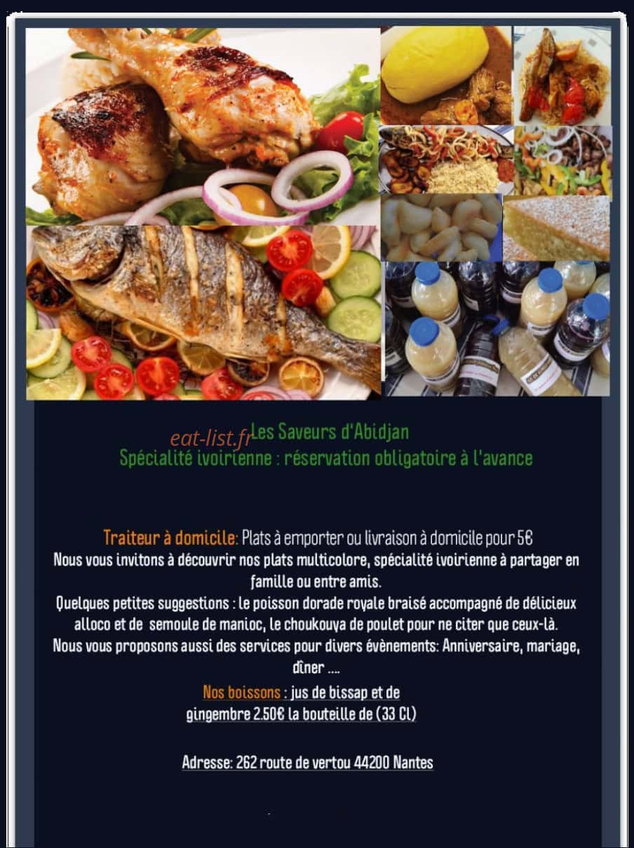 Les Saveurs d'Abidjan — carte page 2