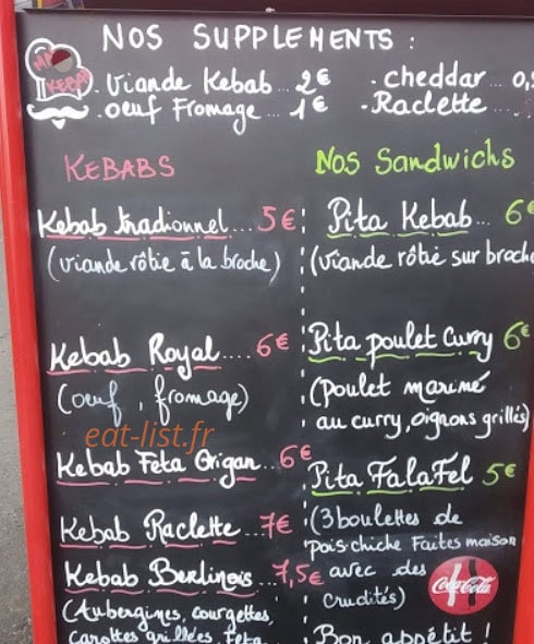 Mac Kebab — carte page 1