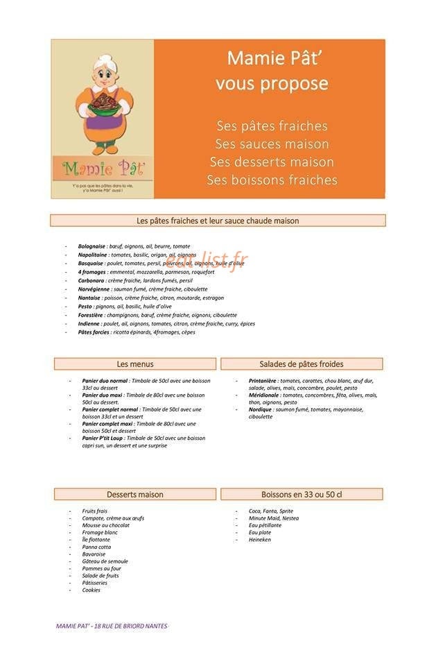 Mamie Pat — carte page 1
