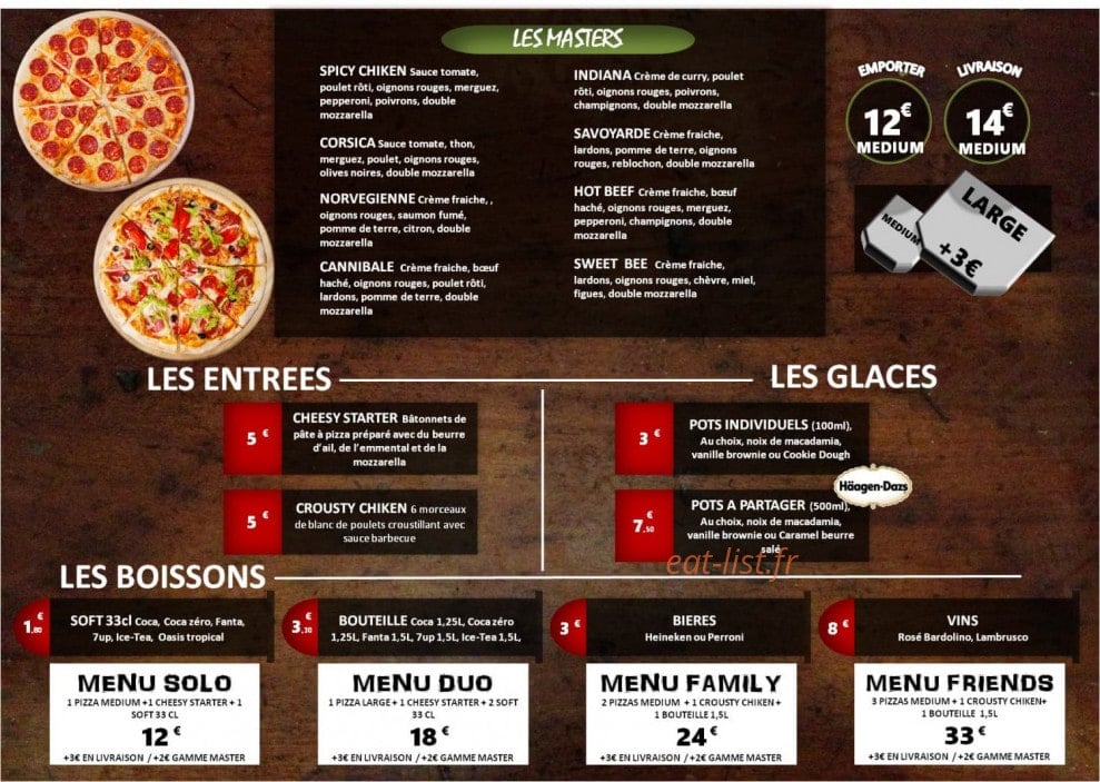 Master pizza — carte page 2
