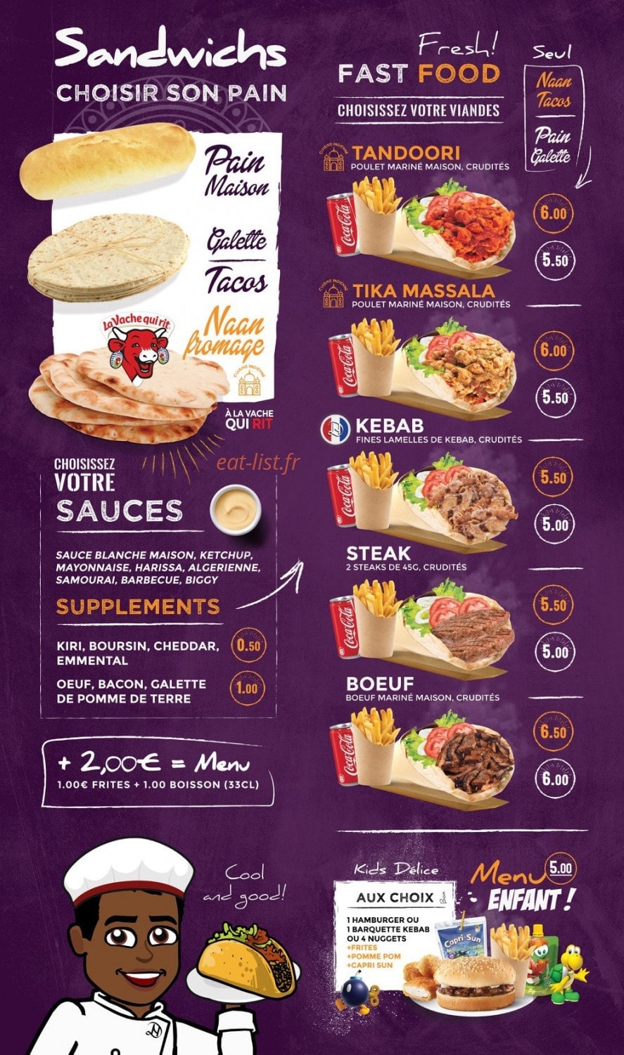 Naan Délice — carte page 1