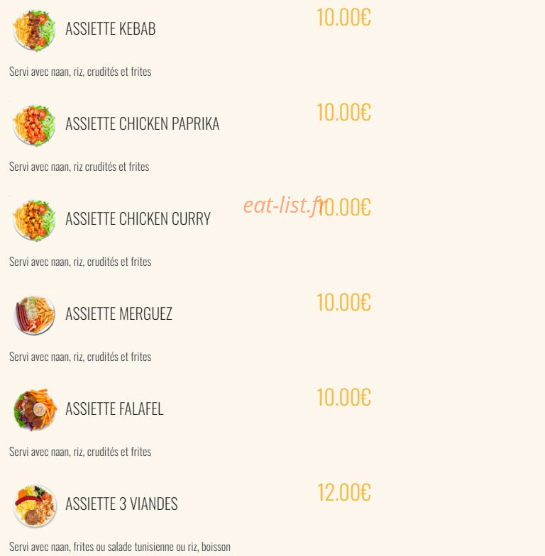 Naan House — carte page 1