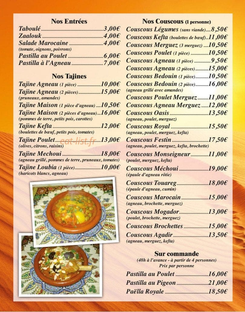 Oasis Express — carte page 2