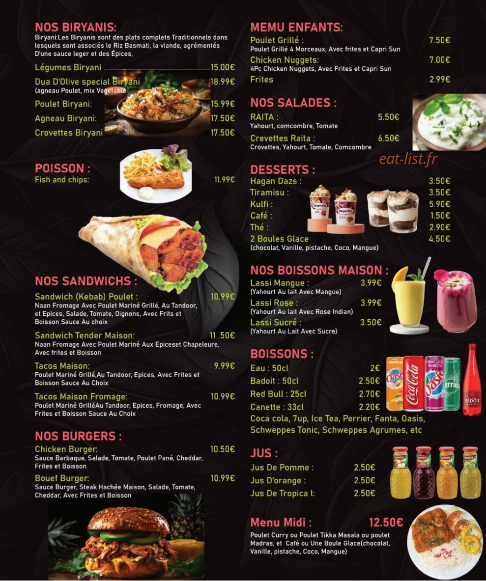 Olive food — carte page 2