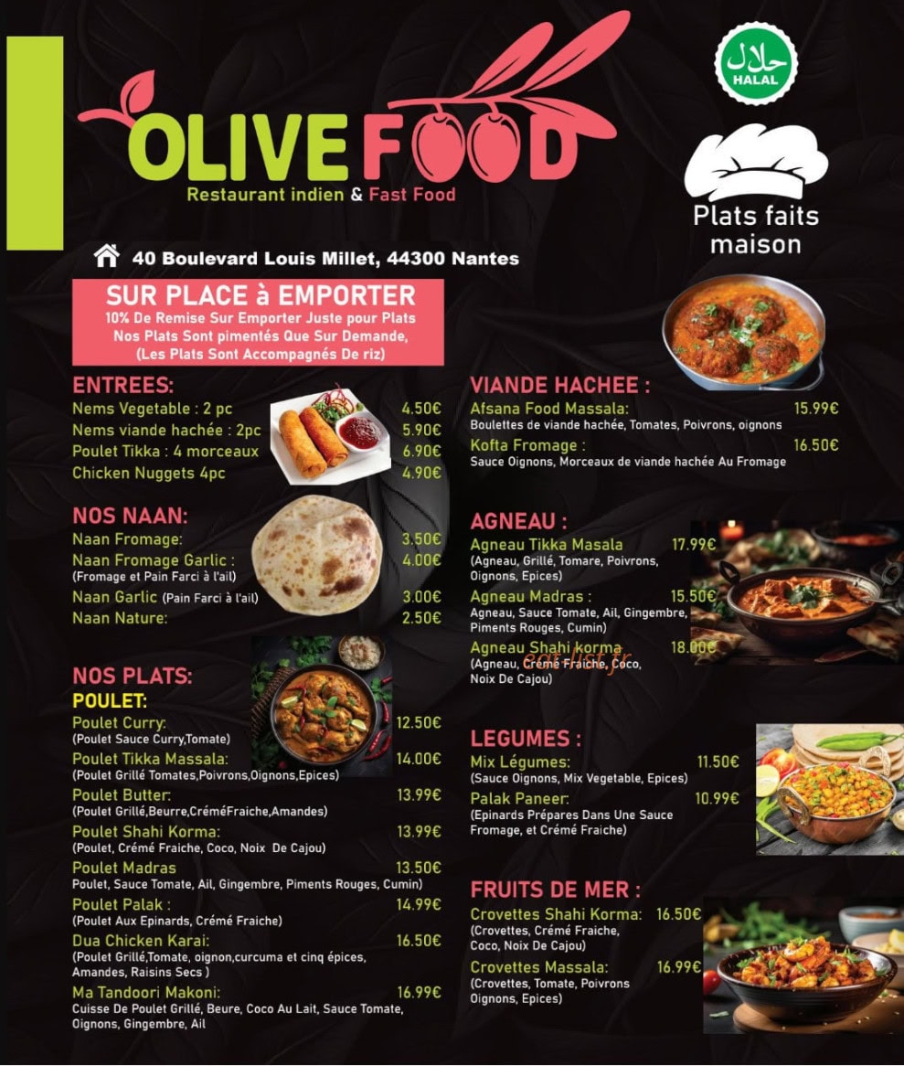 Olive food — carte page 1