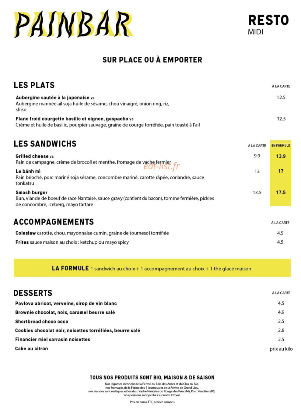 Painbar — carte page 1