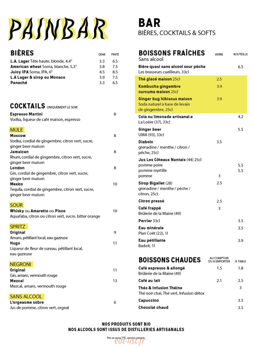 Painbar — carte page 4