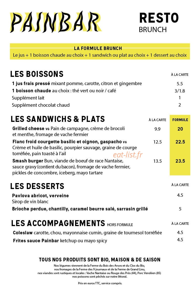 Painbar — carte page 3