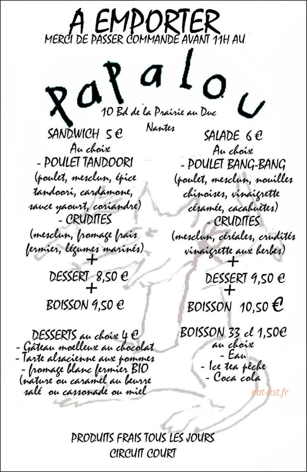 Papalou — carte page 1