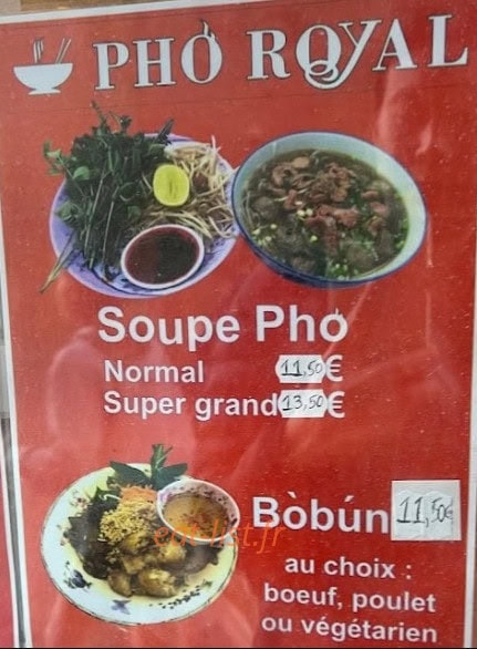 Pho Royal — carte page 1