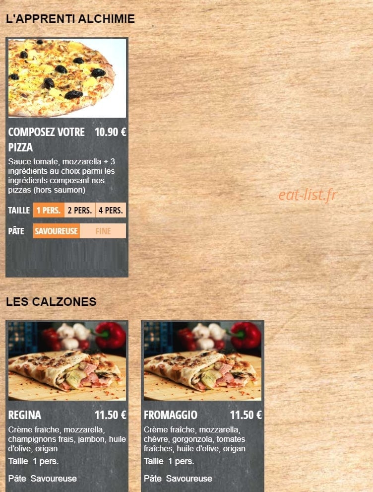 Pizz'Alchimie — carte page 7