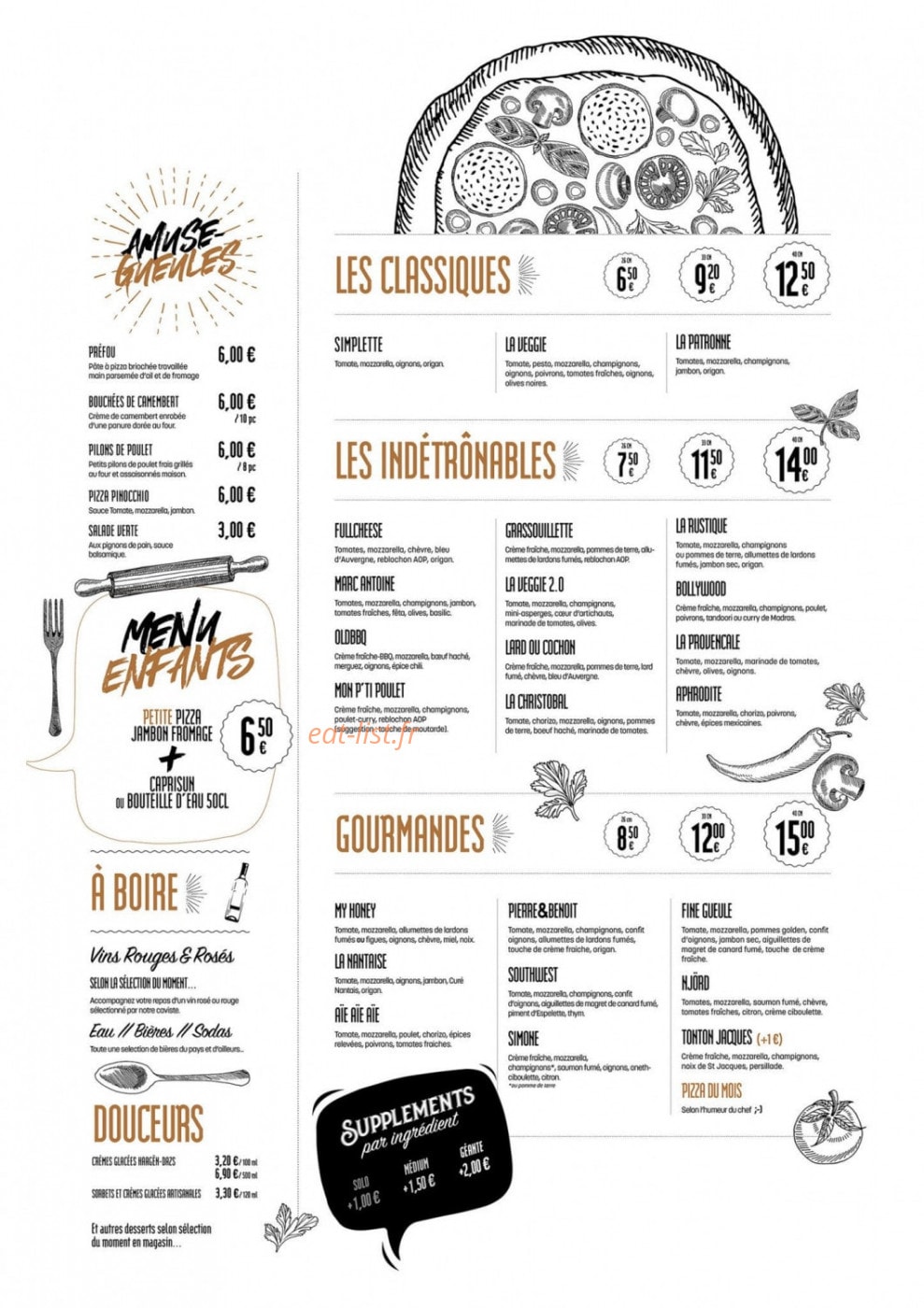 Pizza Tradition — carte page 1