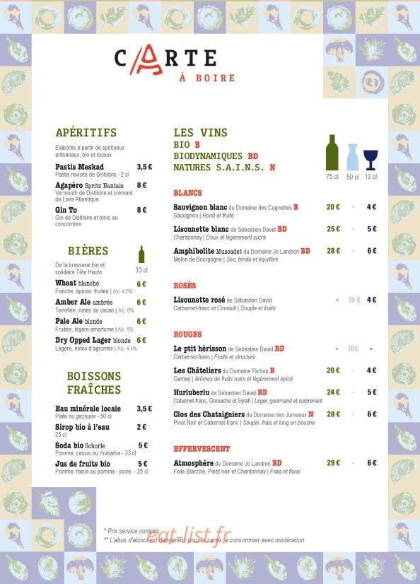 Pizzéria Agapè — carte page 2