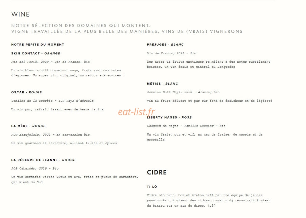 Pny Burger — carte page 8