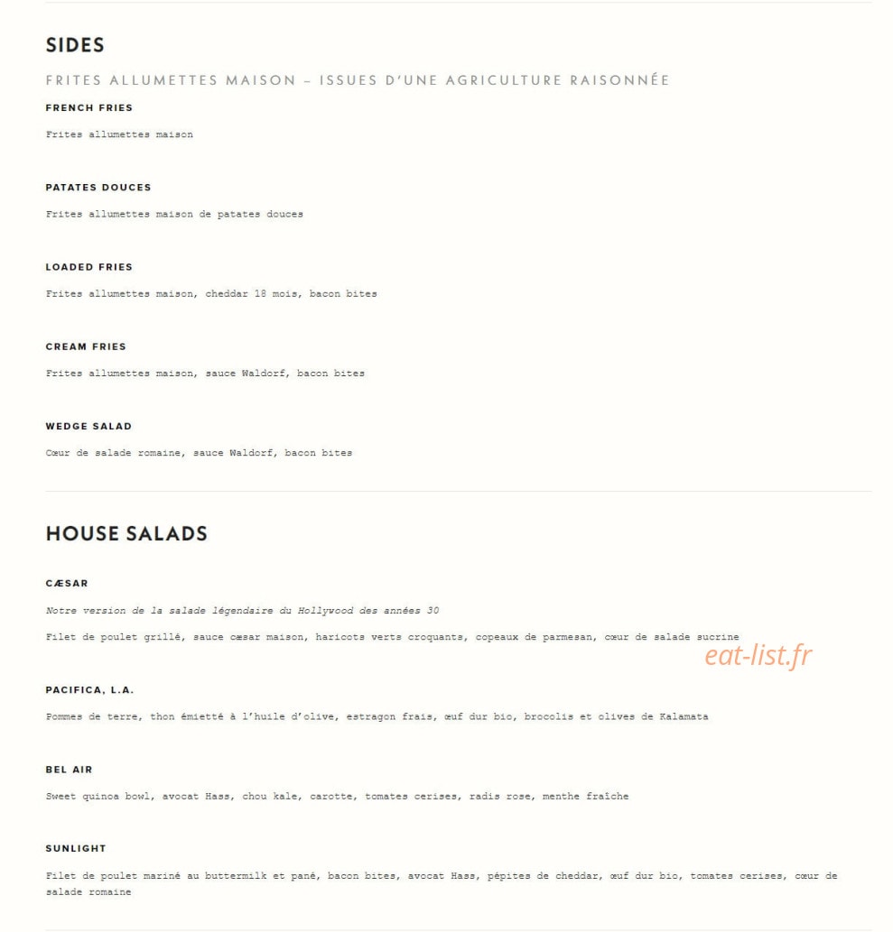 Pny Burger — carte page 4