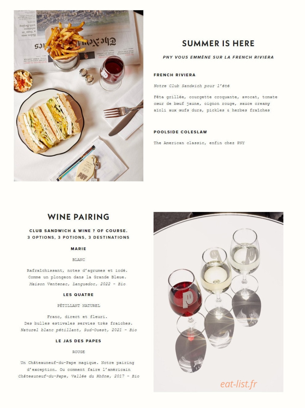 Pny Burger — carte page 1