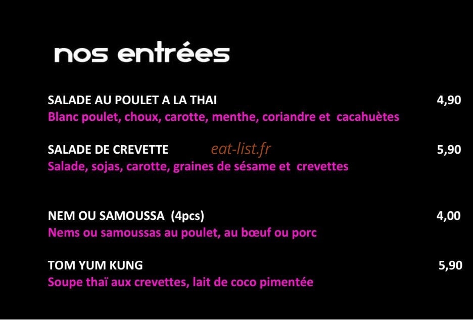 Pousse pousse wok — carte page 2