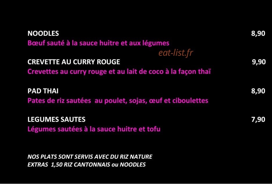 Pousse pousse wok — carte page 4