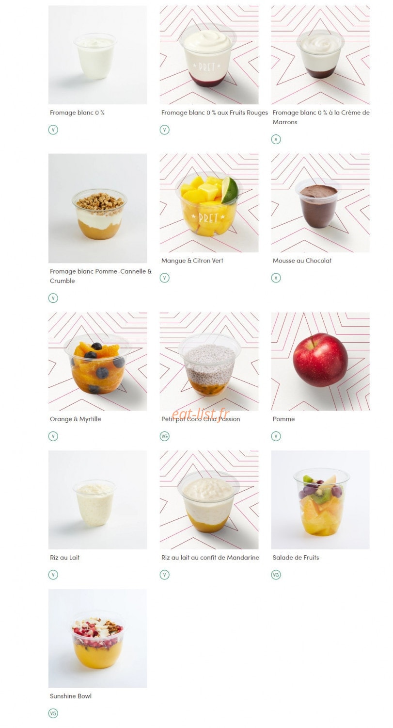 Pret A Manger — carte page 12