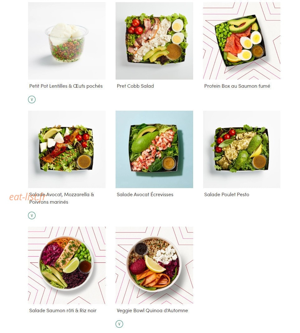 Pret A Manger — carte page 8