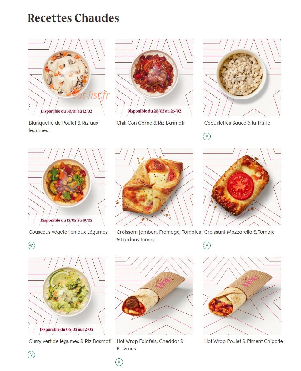 Pret A Manger — carte page 3