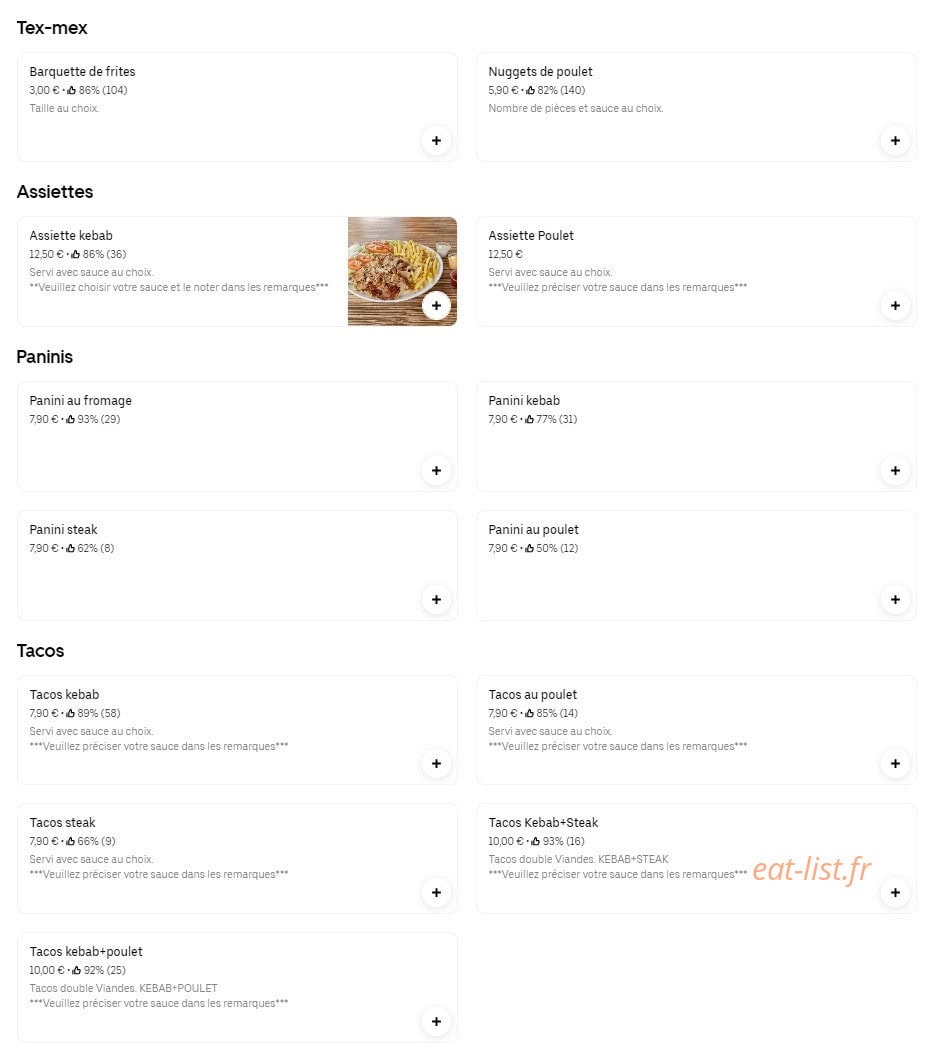 Regal Kebab Nantes — carte page 3