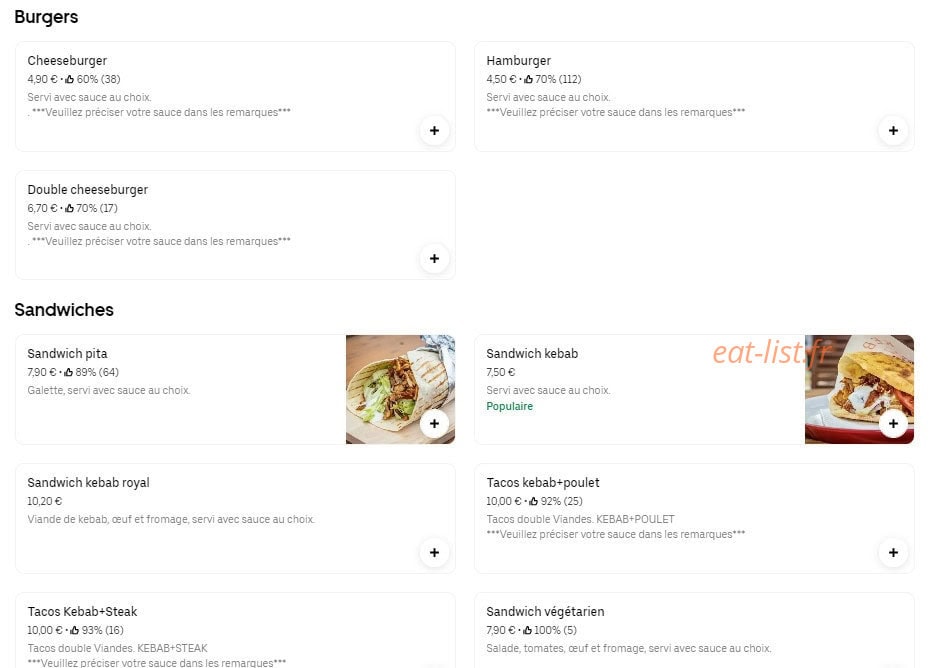Regal Kebab Nantes — carte page 4
