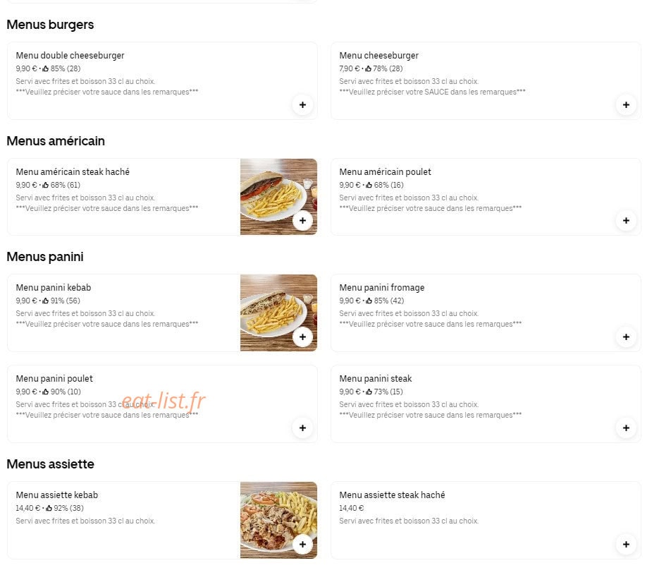 Regal Kebab Nantes — carte page 1
