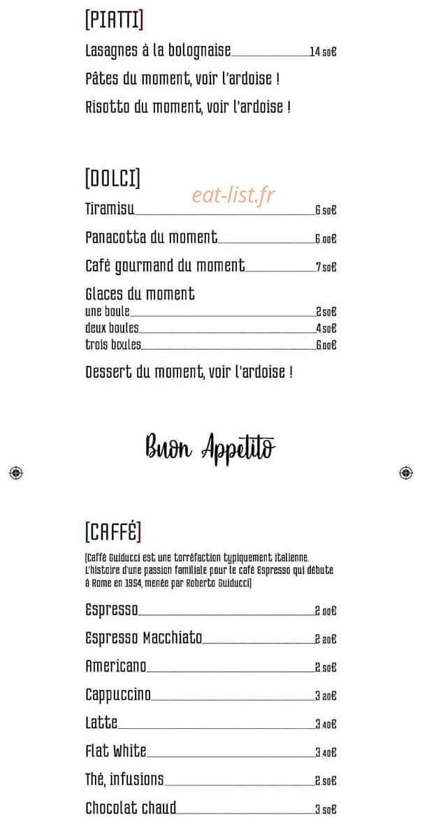 Restaurant +39 — carte page 2