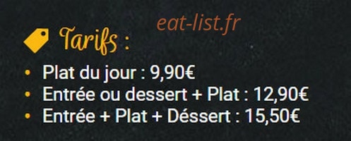 Restaurant Bon — carte page 1