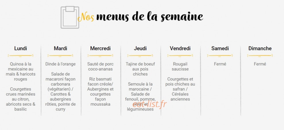 Restaurant Bon — carte page 2