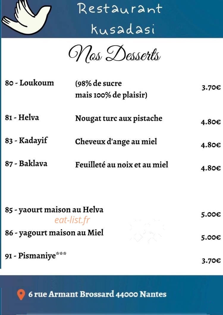 Restaurant Kusadasi — carte page 6