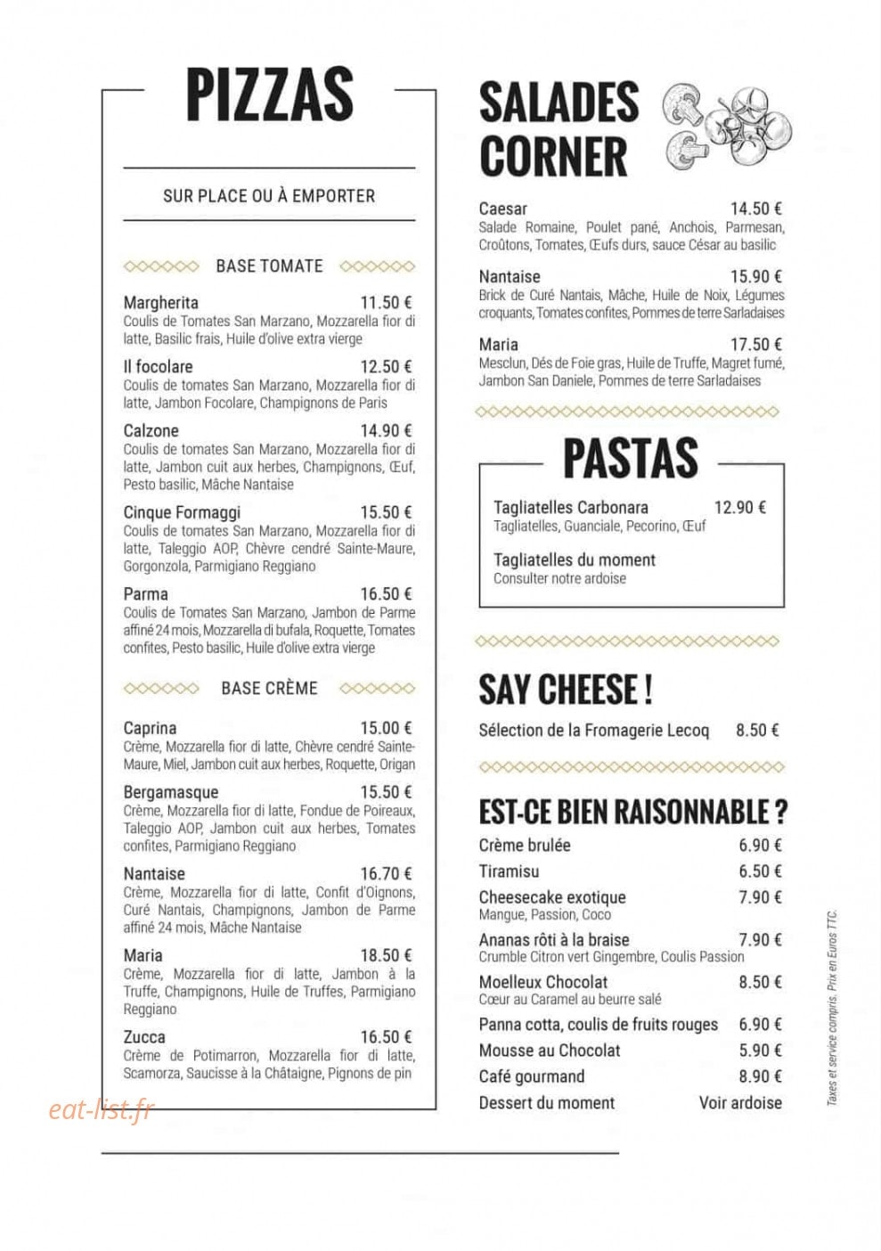 Restaurant Maria — carte page 3