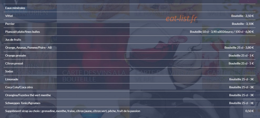 Restaurant Vatel — carte page 9