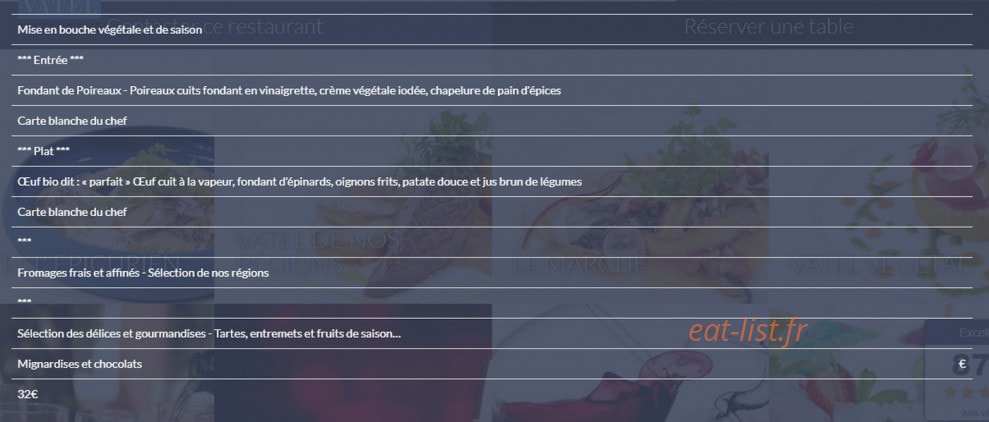 Restaurant Vatel — carte page 4