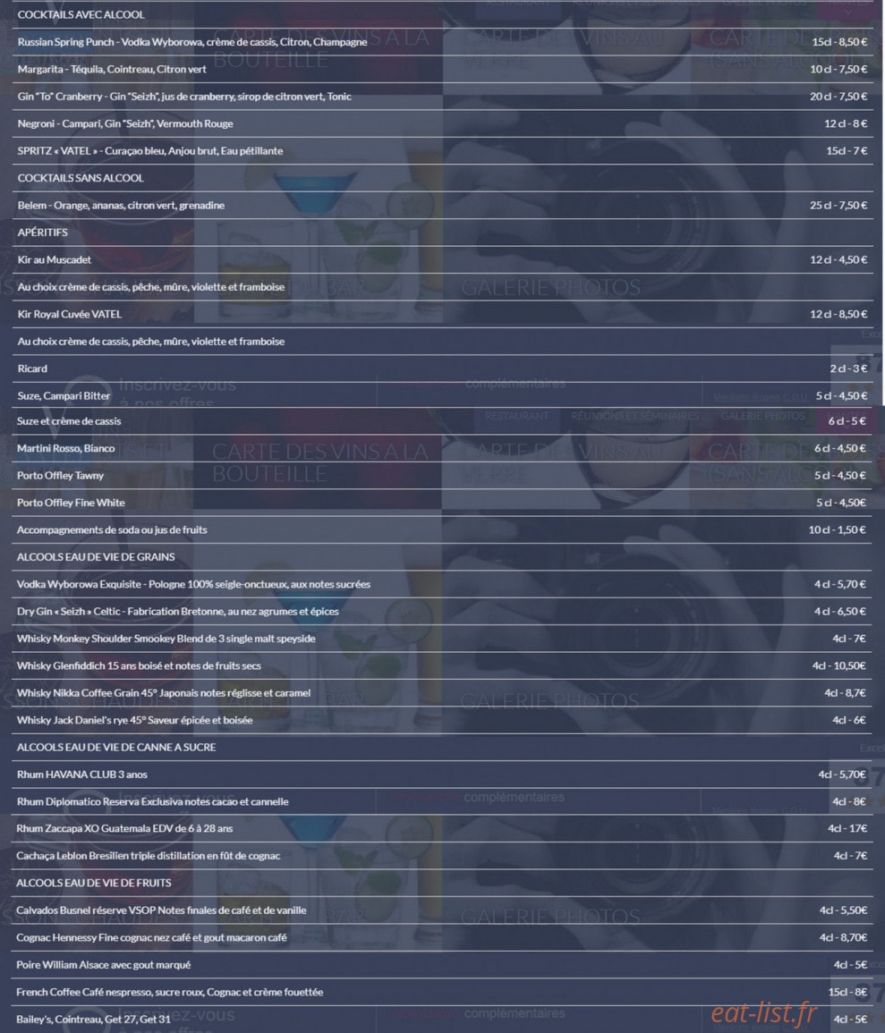 Restaurant Vatel — carte page 11